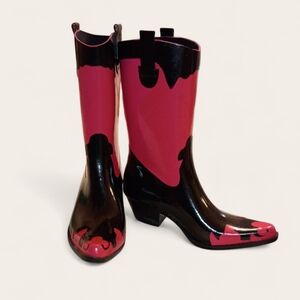 Corkys Women's Pink and Black Western Style Boots Women's Size 10